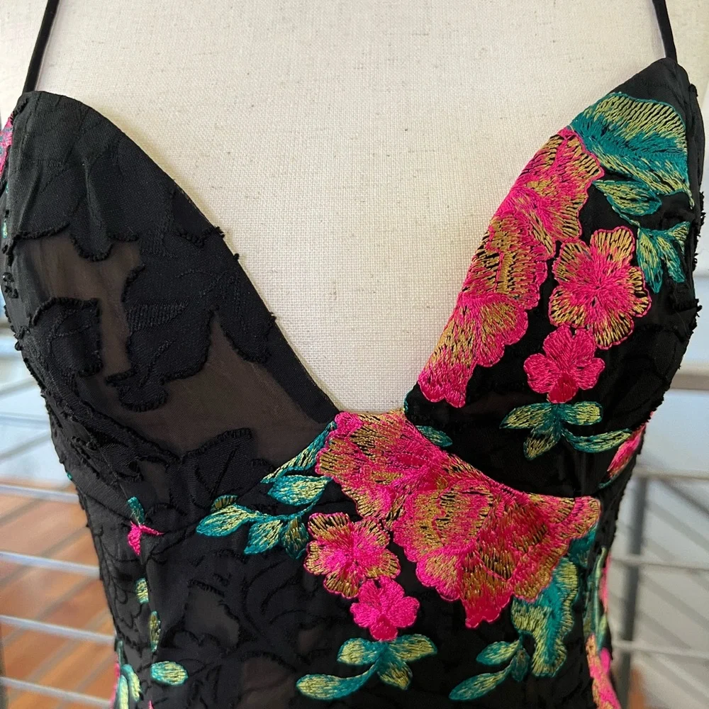 Michael Costello Savannah Gown in Fuchsia Floral - Picture 6 of 12